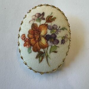West Germany frosted floral brooch